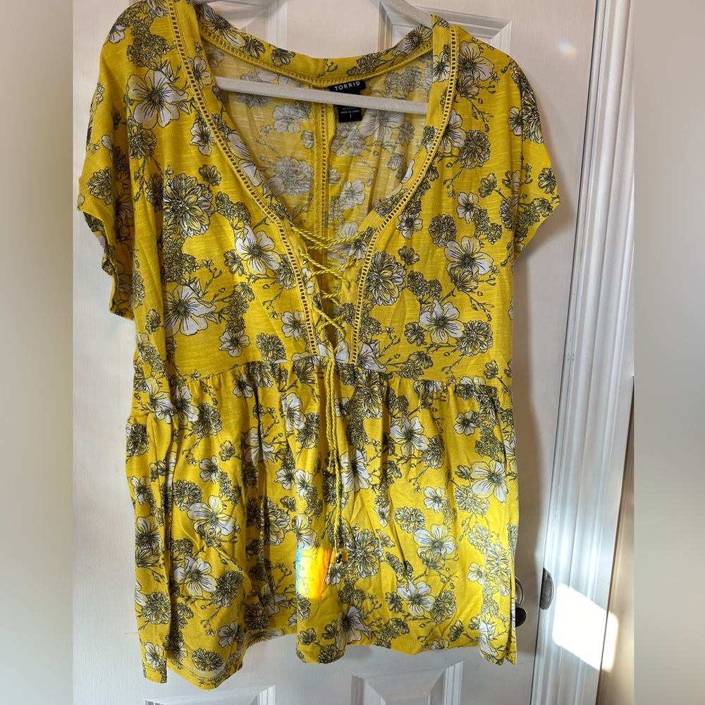Yellow floral top
